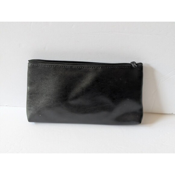 Morphe Cosmetics Zip Top Makeup Travel Pouch Black Vegan Leather - Picture 2 of 5